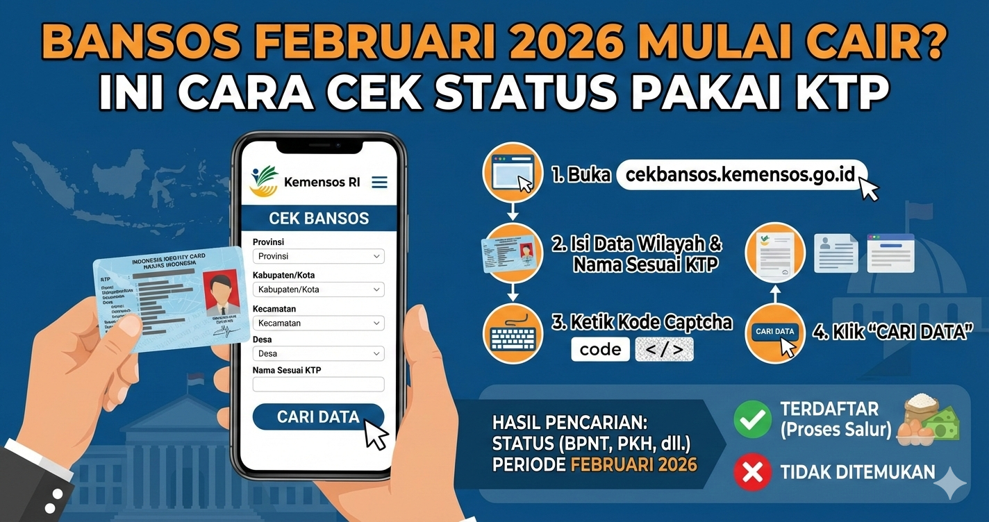 Bansos Februari 2026 Mulai Cair? Ini Cara Cek Status Pakai KTP