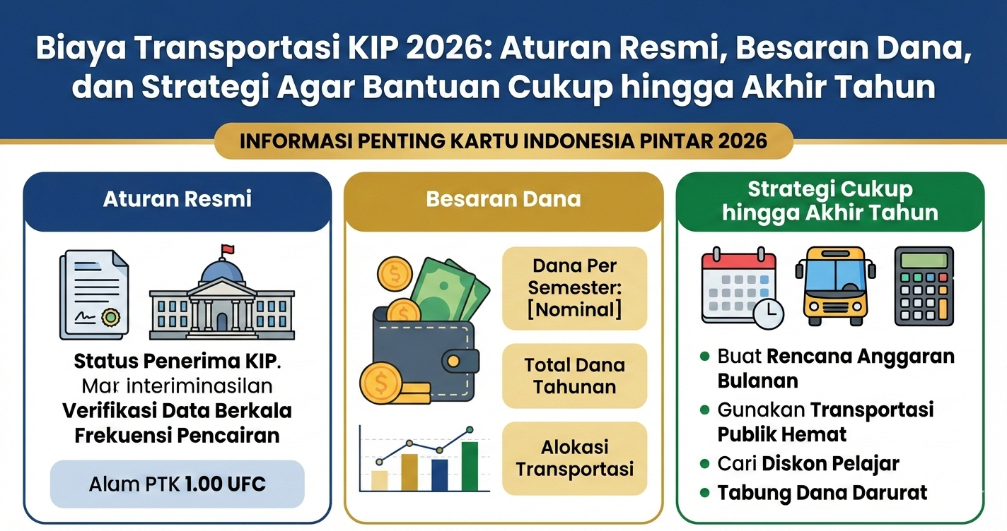 Biaya Transportasi KIP 2026: Aturan Resmi, Besaran Dana, dan Strategi Agar Bantuan Cukup hingga Akhir Tahun