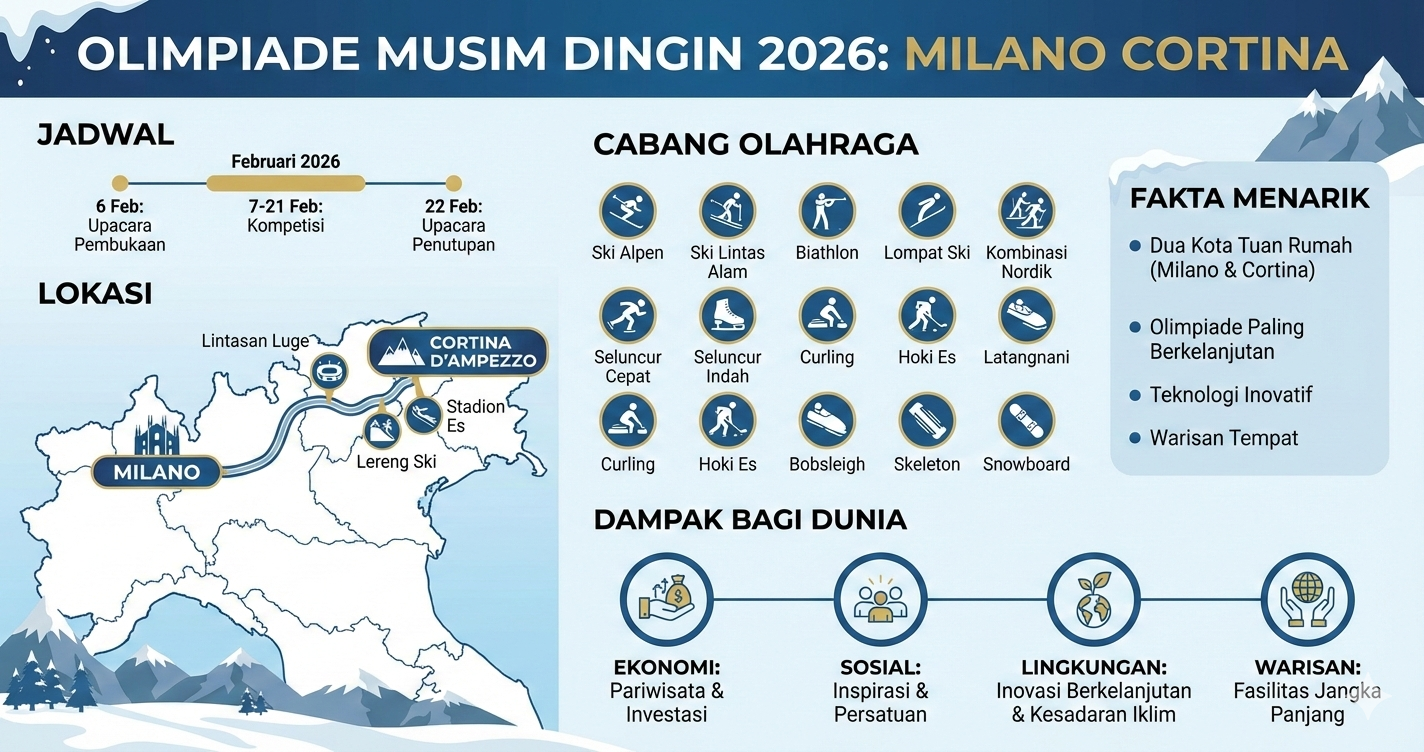 Olimpiade Musim Dingin 2026: Jadwal, Lokasi, Cabang Olahraga, Fakta Menarik, dan Dampaknya Bagi Dunia